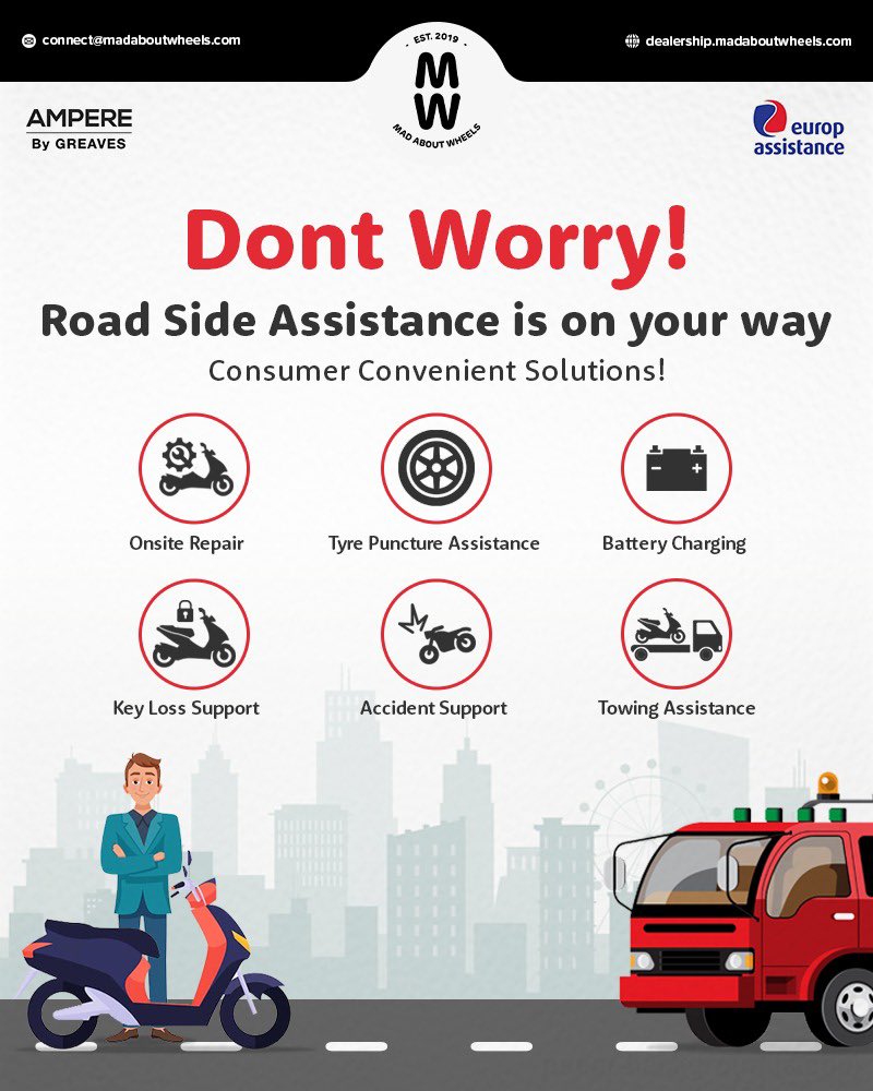 amreshkhar's tweet photo. @madaboutwheels_ launches Road Side Assistance completely a tech enabled aggregation. Customer peace of mind. https://t.co/oNYN0yaLvO