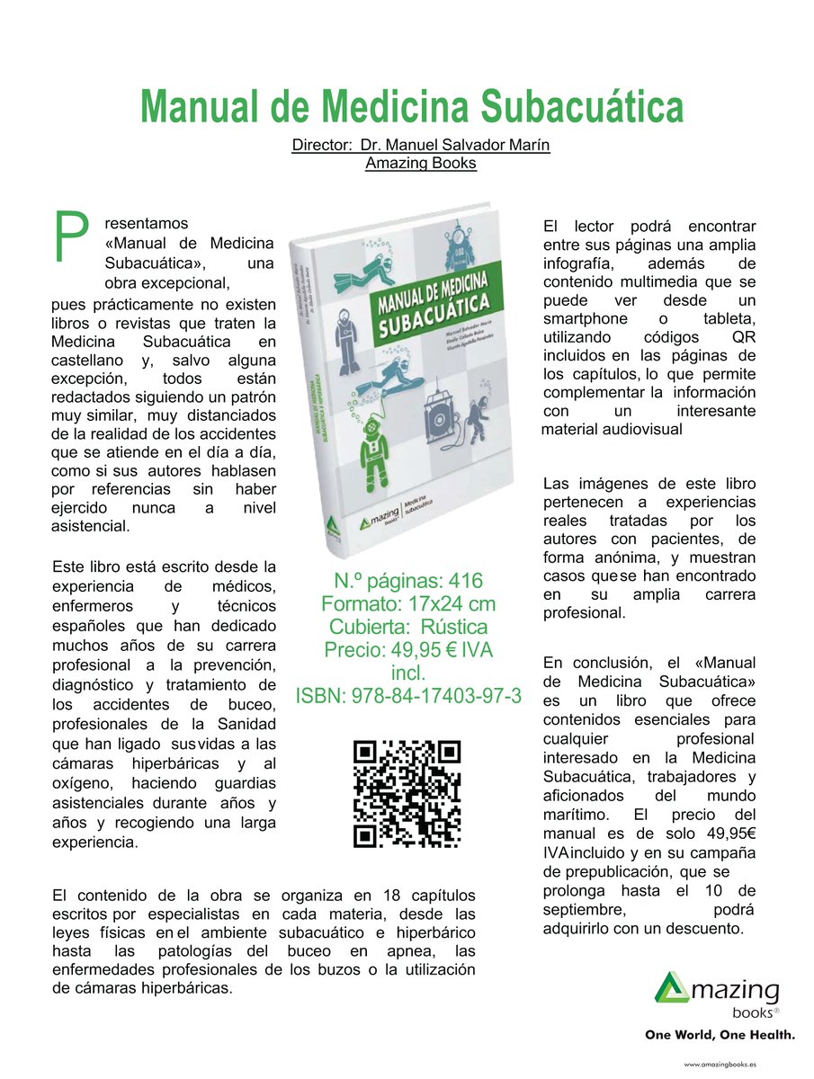 ¡NUEVO LANZAMIENTO!

«MANUAL DE MEDICINA SUBACUÁTICA» del Dr. Manuel Salvador Marín