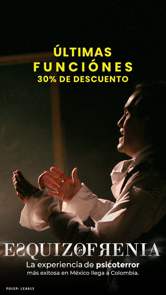 latropaderobin's tweet photo. Últimas funciones de Esquizofrenia!! Boletas en https://t.co/bxTtGPpEqG https://t.co/zGrcshCLHG