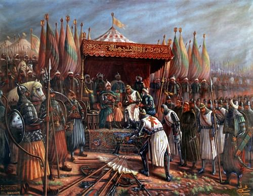 TalhaGulbargavi's tweet photo. On July 4th, 1187, the #Crusader Kingdom of #Jerusalem, was handed a humiliating defeat @ the Battle of #Hattin. By the middle of September, Sultan Ayyubi had conquered every Crusader city except Tyre & Jerusalem. https://t.co/sx521iwhvv