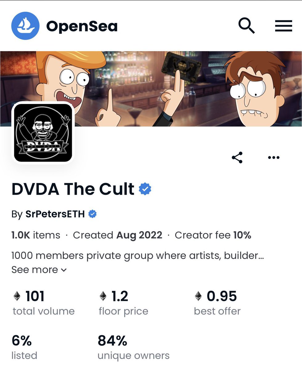 Verified 🎯 Join the movement … or you will cry later 🤣🤣🤣🤣🤣🤣🤣 #DVDATheCult @SrPetersLAB @SrPetersETH