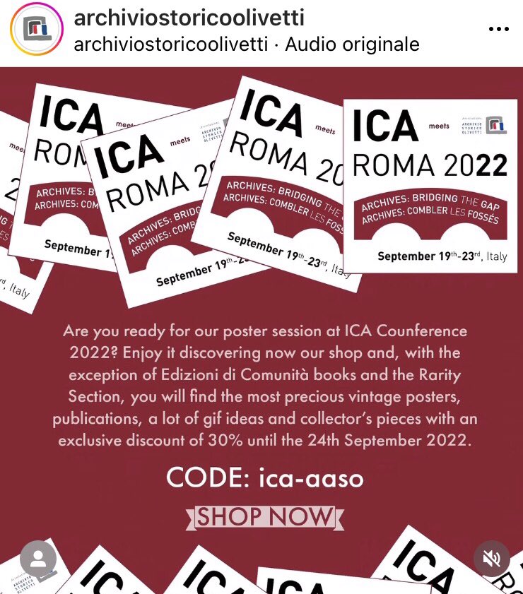 .@ArchOlivetti attending #ICARoma2022 conference by @ICArchiv_NP under the patronage of @MiC_Italia 

With a discount gift on #Olivetti shop online

@Museimpresa @ConfindCanavese @OlivettiOnline @Fond_A_Olivetti @Ivrea2022 @IvreaUnesco @worlddesignorg @MuseumAdi @regionepiemonte