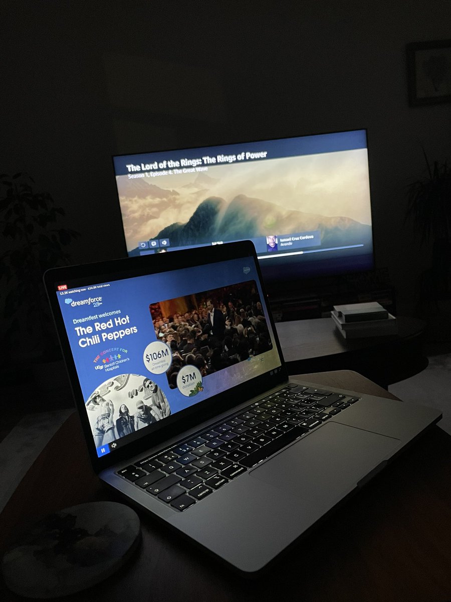 orcunfstk's tweet photo. Stopped watching LOTR The Rings of Power for tonight. Now, it’s time to watch @Dreamforce and that’s great to see @salesforce donates 7M $ during the #DF22 https://t.co/yk5u0SpfMx