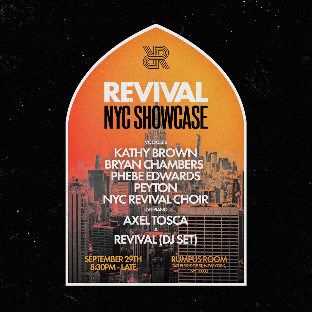 revivalhousepro's tweet photo. We're throwing a live showcase in #NYC✨

SEPTEMBER 29TH @ 8.30PM @rumpusroomnyc!

@kathybrowndiva @Peytonsmusic  @PhebeEdwards  #bryanchambers @AxelToscaMusic

Become a Revival Member to RSVP for the Guest-list👀 @Highlight_xyz https://t.co/awe0GA7Htg

Revival x

#JOINOURREVIVAL https://t.co/hZaBj7LdGI