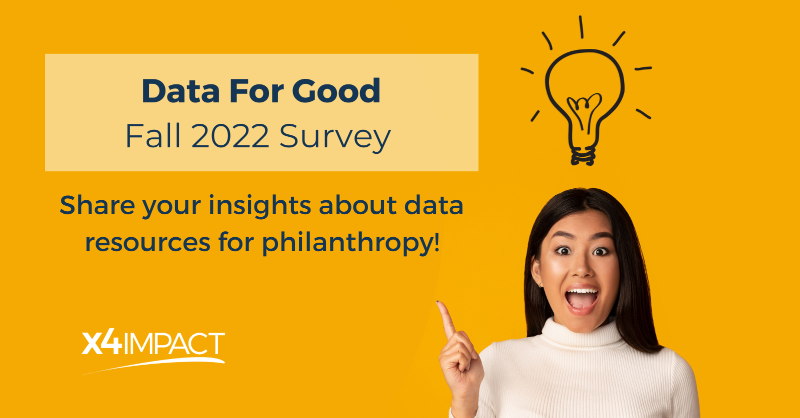 X4Impact's tweet photo. Calling all foundations! As we seek to drive greater #impact together, we would love your feedback on how you might use #data to inform your #grants, #hiring &amp; compensation, or other areas of your work. 

3 min of your time for a ☕️ on us: https://t.co/QdKw4M1y2y