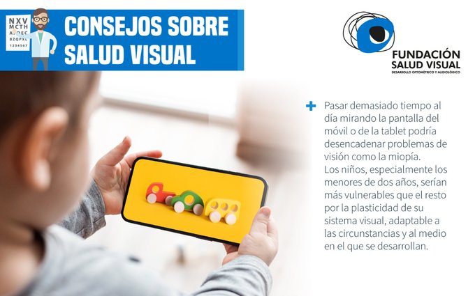 📱
Cuidado con el uso excesivo ante las #pantallas del  #móvil y #tablet.
 
Demasiados casos de aumento de #miopía en los +peques.
🤔
Un consejo de #funsavi 
#optimovil