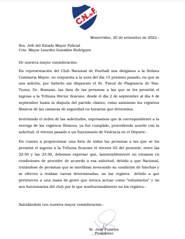 InfoCapitalTV's tweet photo. #MVDNoticias 

🔴Nacional admitió a la Fiscalía que permitió el ingreso a un grupo de personas a la tribuna Scarone (para hinchas de Peñarol) la noche anterior al clásico pero se negó a dar sus nombres. https://t.co/FfOPGcMjUJ