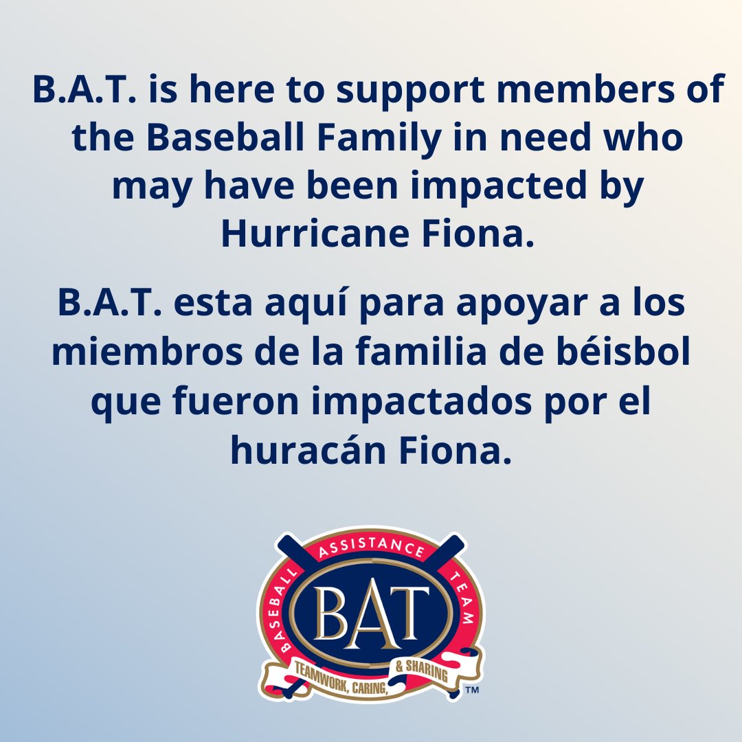 If you need assistance, please visit baseballassistanceteam.com and complete a pre-screen survey.