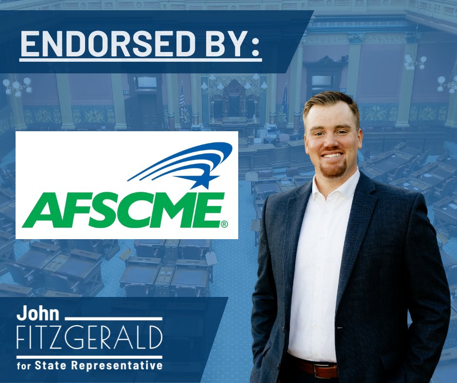 John Fitzgerald (@johnformi) on Twitter photo The hardworking members of the <a href="/MichiganAFSCME/">AFSCME Council 25</a> help keep our world moving every day, and I am proud to have their endorsement. We can strengthen our community with better jobs, fair wages, and respect in the workplace, all of which I will prioritize in Lansing. The hardworking members of the <a href="/MichiganAFSCME/">AFSCME Council 25</a> help keep our world moving every day, and I am proud to have their endorsement. We can strengthen our community with better jobs, fair wages, and respect in the workplace, all of which I will prioritize in Lansing.