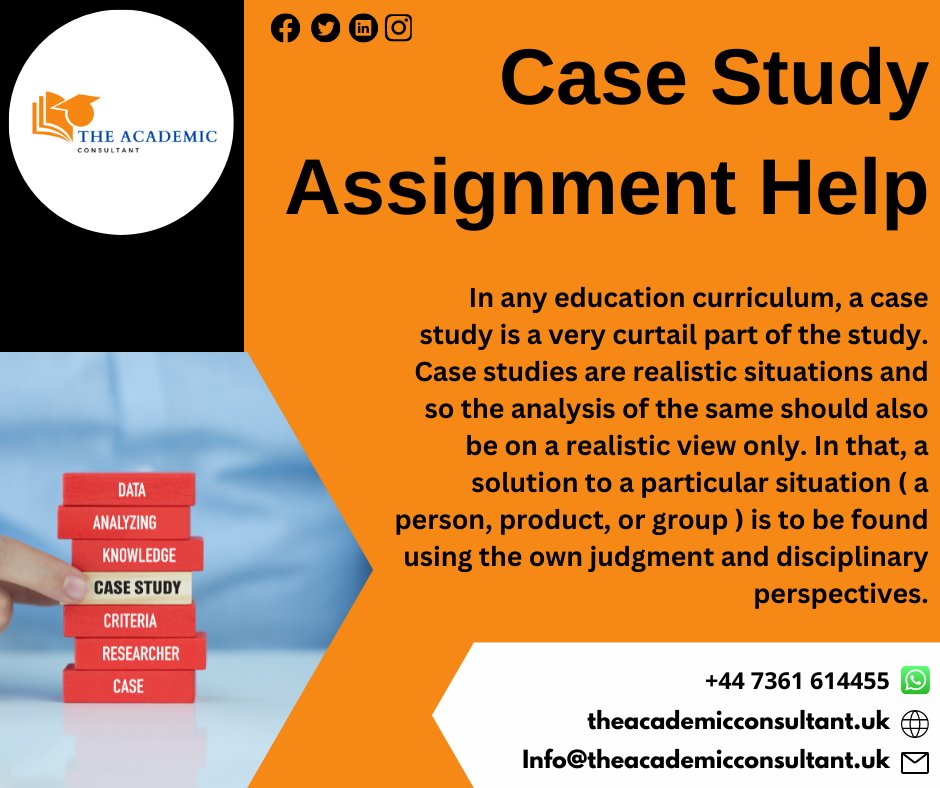 theacademiccon3's tweet image. The case study presentation is not an easy task. It requires a study of a company or an individual’s profile.
Order Now:
#casestudyassignmentwritinghelp #casestudyassignmentwriting #casestudyassignment #CaseStudy #casestudyassignmenthelp #theacademicconsultant