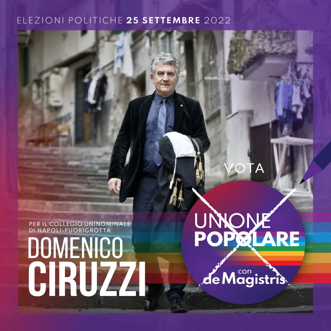 Domenico Ciruzzi è avvocato penalista, noto per le sue battaglie per il Sud e sul giusto processo. È candidato all'uninominale Napoli-Fuorigrotta per #UnionePopolare. 
#gentecomenoi