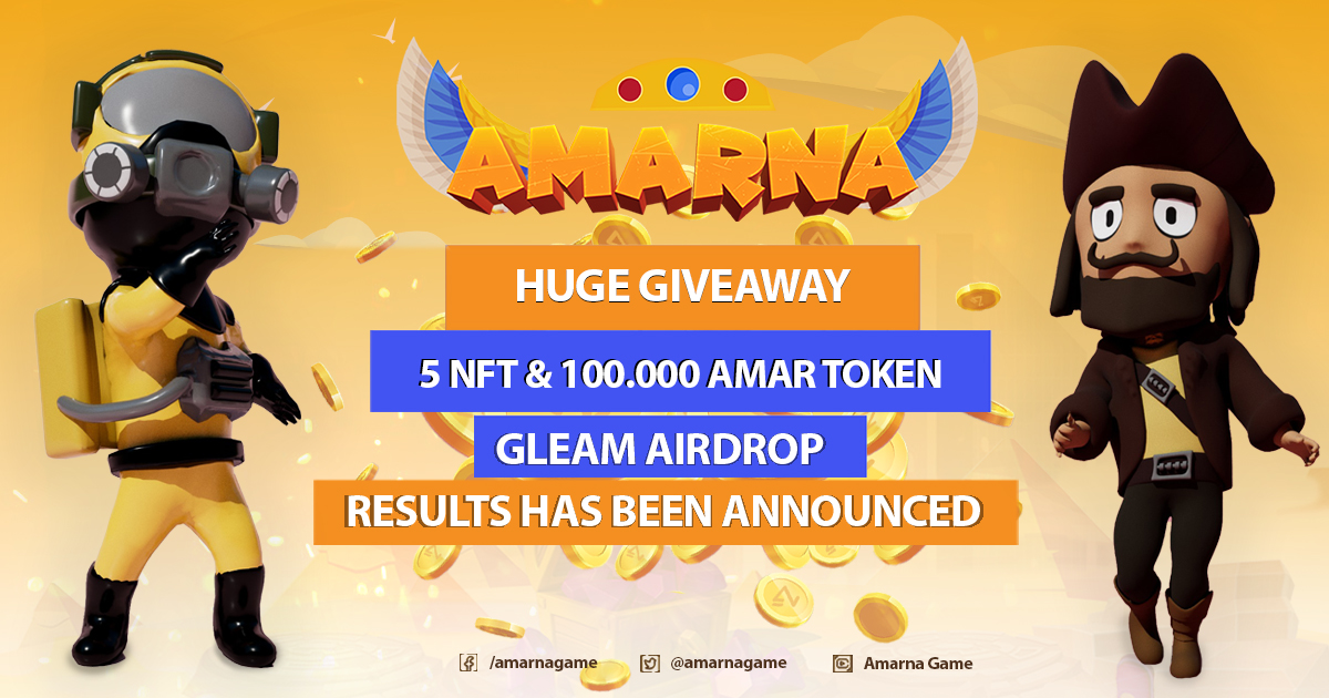 AmarnaGame's tweet photo. GREETINGS AMARNIANS.👋

We announce you the results of our Huge #Airdrop 

Congratulations to those who won prizes🏆

And wish good luck next time to those who couldn’t win, you can still earn by playing our #P2E game🪙

For #Giveaway Results ⬇️
https://t.co/6X99zvuat1 https://t.co/Eu1WK25bbi