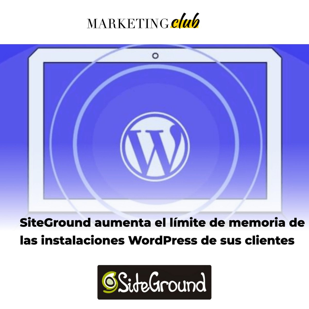 MarketingClubEs's tweet photo. 👏 @SiteGround_ES aumenta el límite de memoria de las instalaciones WordPress de sus clientes

Excelente novedad.

Artículo en nuestra Sala de Prensa 👉  https://t.co/np3HU6jpdl

#MarketingClub #SiteGround https://t.co/qCiQVfgazs