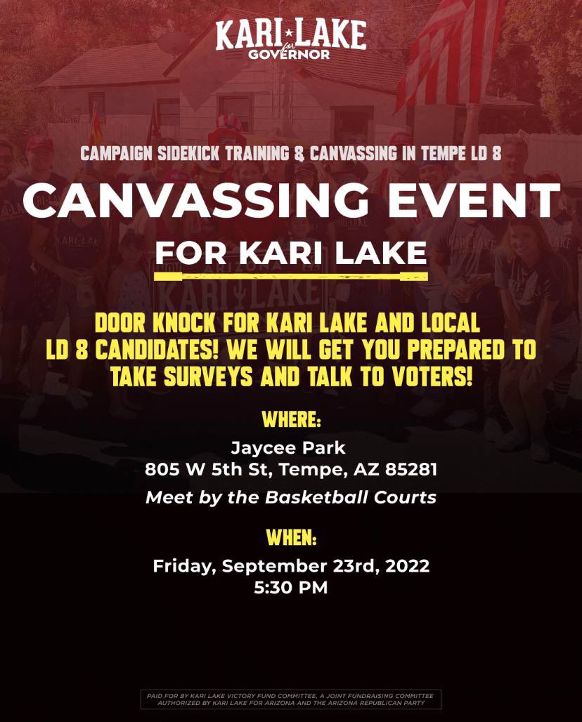 Join us this Friday at 5:30pm at Jaycee Park for a quick training in Door Knocking for Arizona First Candidates!
#azfirst #ld8 #karizona