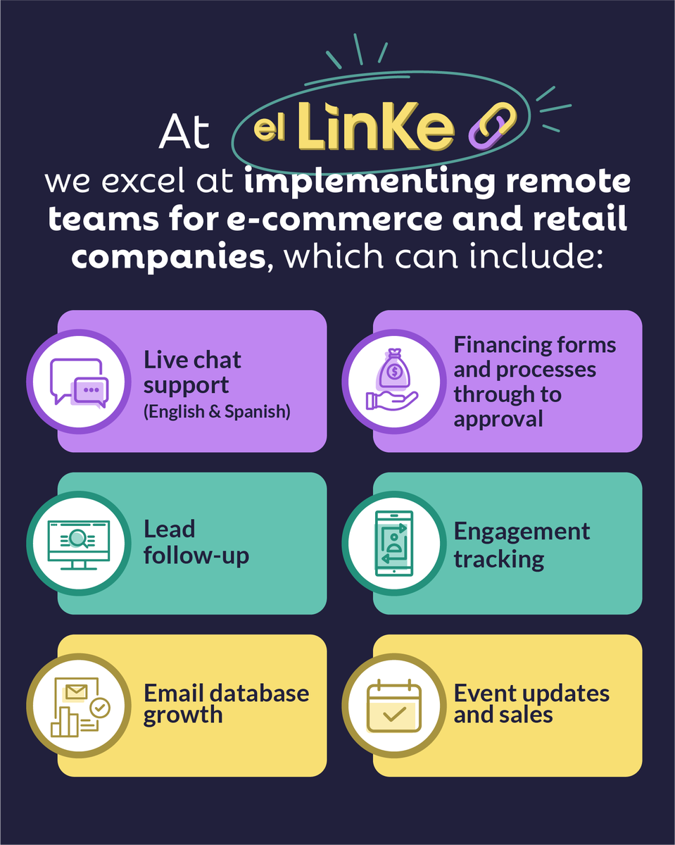el_linke's tweet photo. We excel at implementing remote teams for e-commerce and retail companies. 
https://t.co/VosGPa1mnw
#elLinKe #ecommerce #Marketing #engagement #DataBase https://t.co/5XRmnutOhP