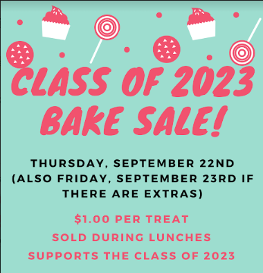 Smlschool's tweet photo. BAKE SALE THIS THURSDAY! 8th grade is holding a bake sale during lunch THIS Thursday - be sure to send in money to get a sweet treat during lunch! All treats are $1.00. #WeAreSMLS https://t.co/iIZ8cU8IAH