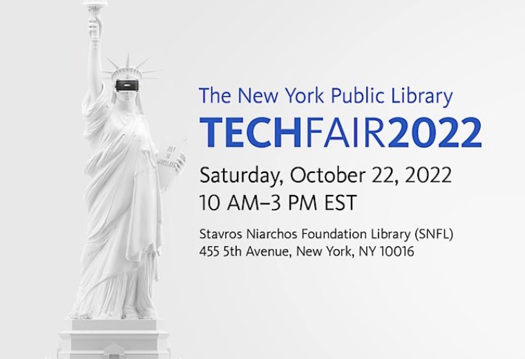 The New York Public Library is hosting TechFair 2022 and we are looking for guest speakers, tech companies to table, recruiters, and hosts for learning workshops. Click Participate lnkd.in/eAEk5J-a
#techeducation #techindustry #techcommunity #tech #techcareers #techevent