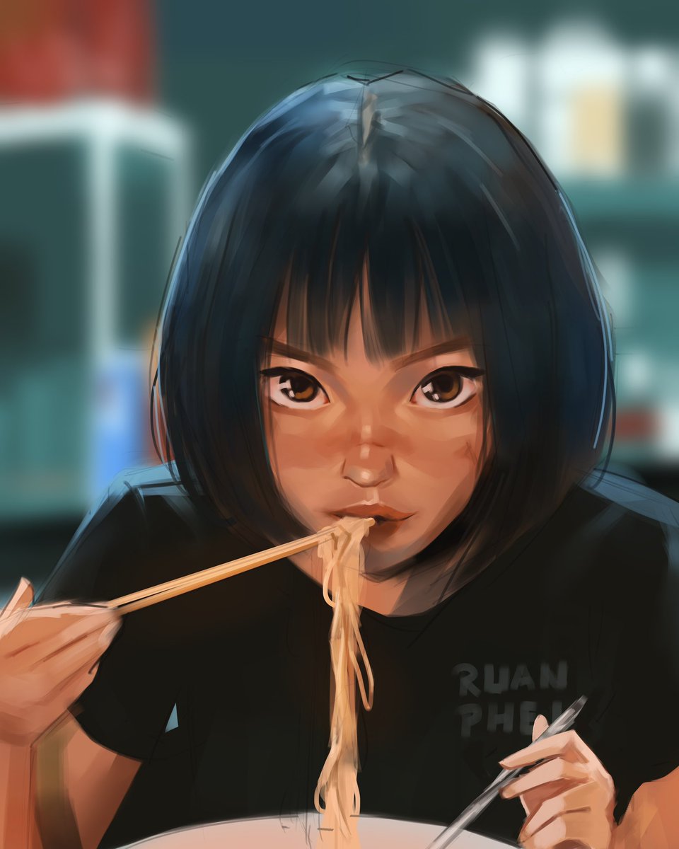 Having an art-block? Wipe your tears and have a bowl of ramen instead 🍜🤣 #digitalart