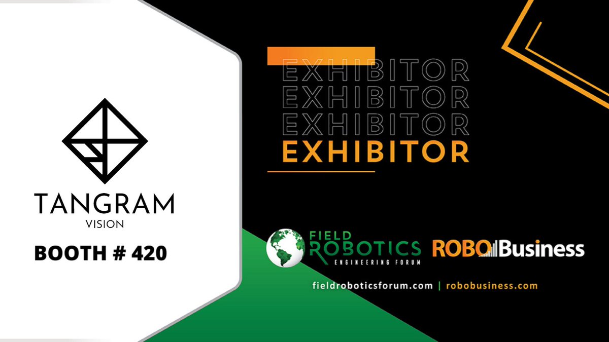 TangramVision's tweet photo. If you’re headed to this year’s RoboBusiness & the Field Robotics Engineering Forum say hello to us at booth 420. Register at https://t.co/jFllB0bcsU #RoboBiz2022 #FREF2022 https://t.co/KRVWZqMyS3