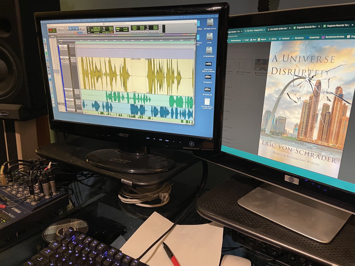 cocofunk's tweet photo. Book 2 of Eric Von Schrader’s Intersecting Worlds series “A Universe Disrupted” comes out this week, and I’m still at work in the audio book - near completed! This book is fun! Eric will be at Left Bank books Wednesday at 7pm. https://t.co/l5W2tkeYMm