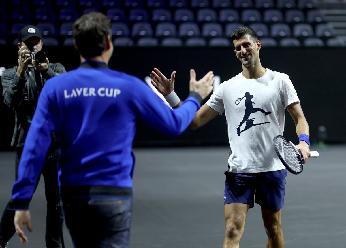 josemorgado's tweet photo. Federer welcomed Djokovic and Murray at the O2 Arena. All three have a lot of memories in this venue

 [getty] https://t.co/i1lA9uHaDQ