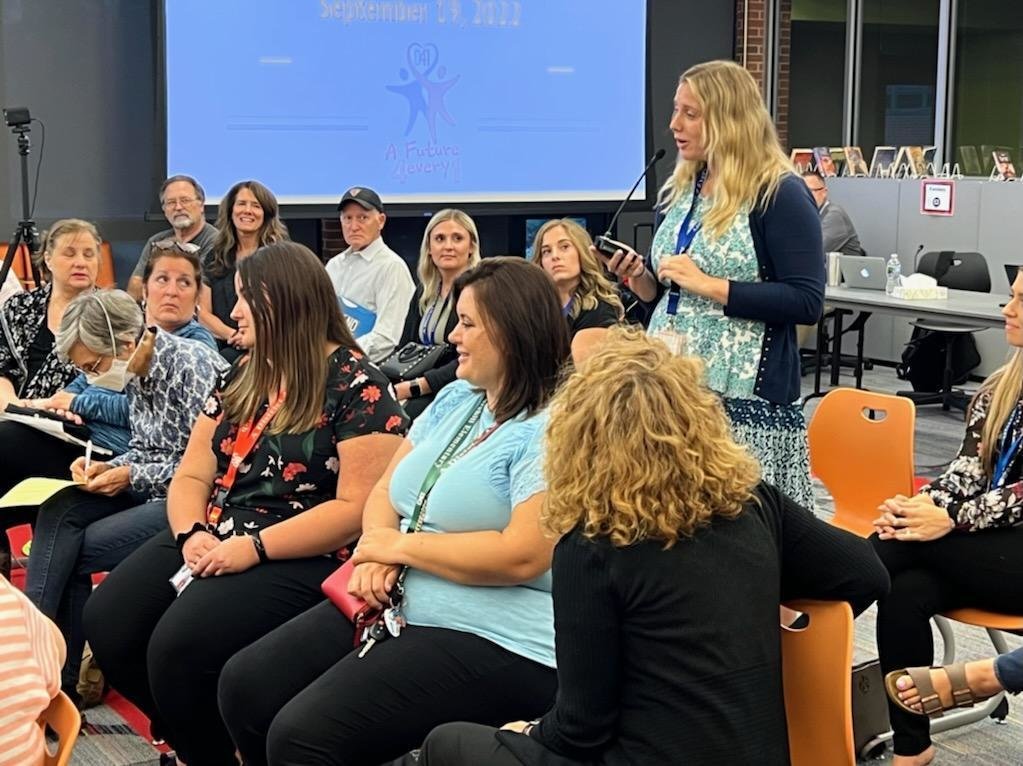 GlenEllynD41's tweet photo. The Board of Education welcomed new teachers at the Board meeting last night.   The teachers shared why they teach and answered Board member questions. 
Welcome to our new teachers! https://t.co/BUqb1qlnLw