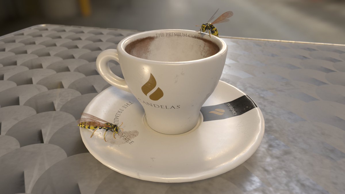 CarlosRomeroFNX's tweet photo. Coffee and wasps (Apr-2022)
A quick project after finishing my degree. I just wanted to recreate a spanish breakfast, so this is a little tribute to our annoying wasps 🐝
#3d #blender https://t.co/TKydmrc86q