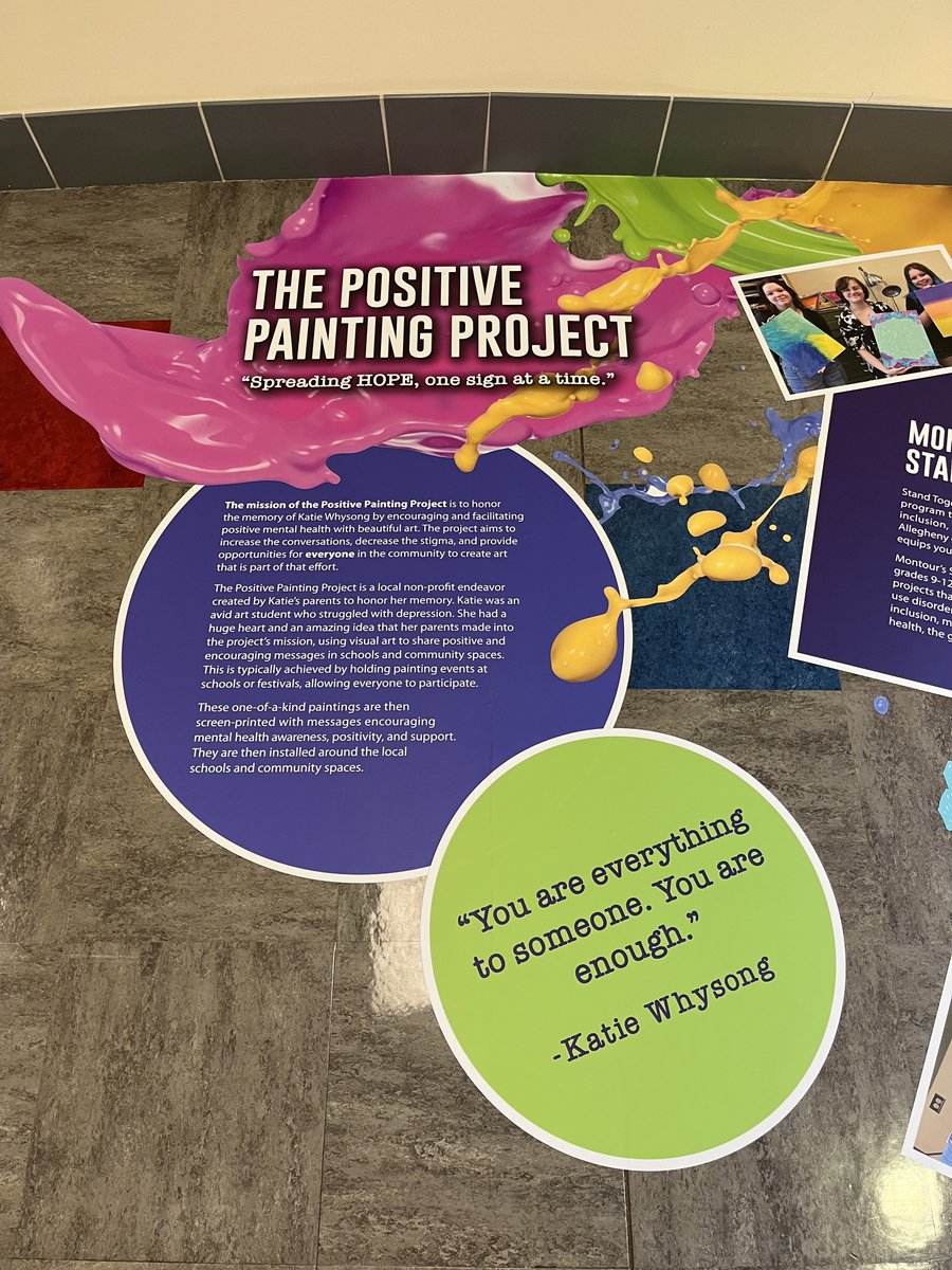hilltopspartan's tweet photo. @MontourStand2 Positive Painting Project is now on display for our school community to enjoy and learn more about! Ss if you are interested in learning more about Stand Together please contact @joelene22jo! #MontourProud https://t.co/BH0D0rhPlQ