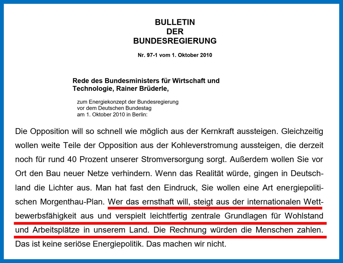 Aus der Rede des Bundeswirtschaftsministers Rainer Brüderle vom 1. Oktober 2010.