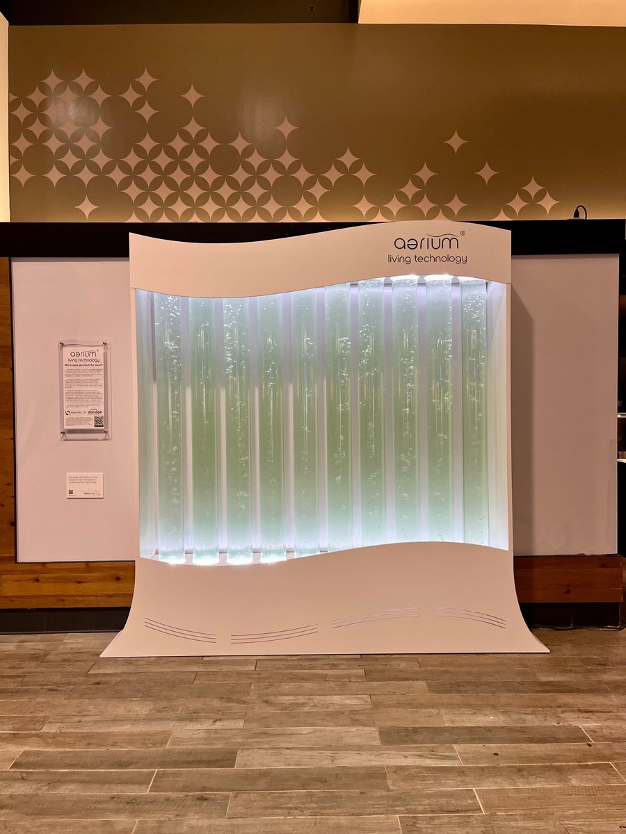 Meet the aerium living technology, a 100+ gallon algae installation that has the photosynthetic capacity of over 5,000 plants. Located at the Pittsburgh International Airport. 
#AirQuality #greentech #CleanEnergy #carboncapture #algae #startup #Pittsburgh