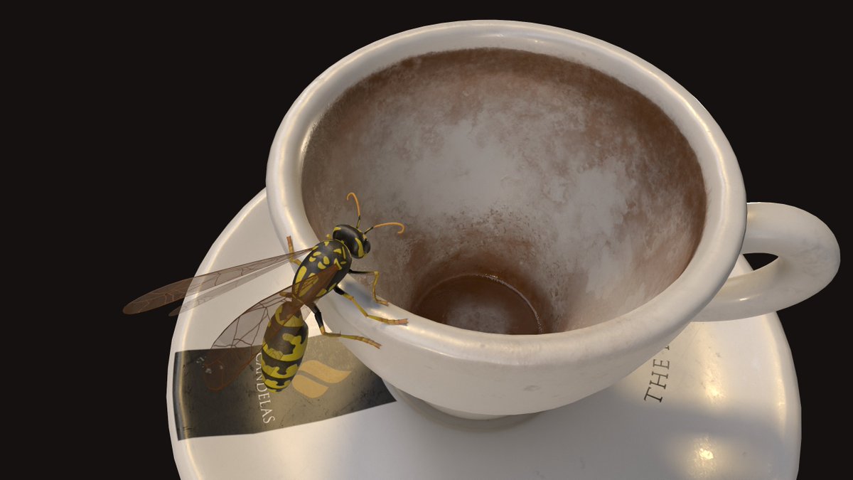CarlosRomeroFNX's tweet photo. Coffee and wasps (Apr-2022)
A quick project after finishing my degree. I just wanted to recreate a spanish breakfast, so this is a little tribute to our annoying wasps 🐝
#3d #blender https://t.co/TKydmrc86q