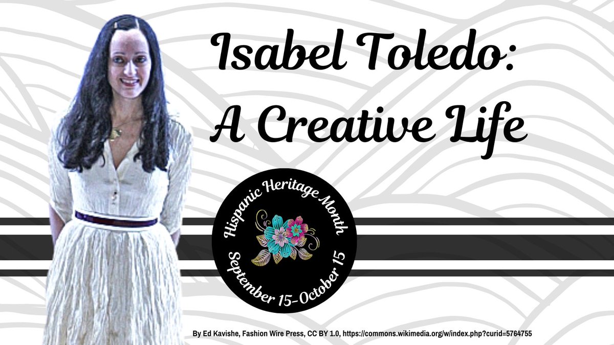scotlib's tweet photo. Isabel Toledo was a Cuban immigrant who dressed Michelle Obama, won awards for her unique couture designs, and made her fashion accessible to all sizes and budgets. Join us on Zoom on 10/3 at 7pm for a special program on her life! https://t.co/EmZmrDzamH #hispanicheritagemonth https://t.co/ysPfoQAJwN