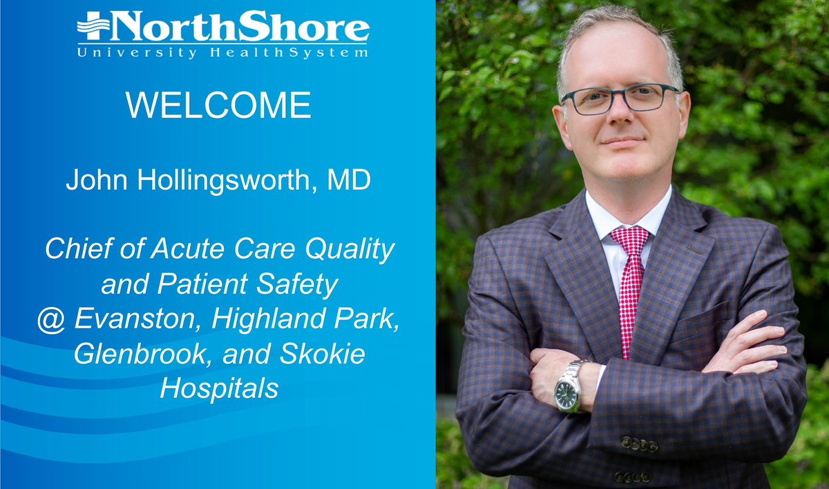 📣 Dr. John Hollingsworth (@dorkstweet) joins @NorthShoreWeb as Chief of Acute Care Quality and Patient Safety! He joins us from the University of Michigan Medical School and School of Public Health and brings renowned expertise in stone management and #HealthServicesResearch