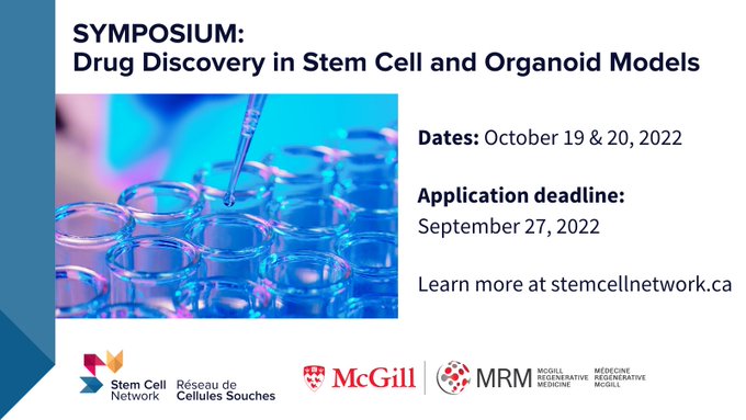 MRM_Network's tweet photo. Last week to register! Join the @StemCellNetwork
& the MRM for a 2-day virtual symposium on Oct. 19-20! Researchers & trainees will learn about drug & CRISPR screening methods in #stemcells & #organoidmodels, including sessions on #highthroughputscreening
https://t.co/75pCIqrzvb https://t.co/DYGAFN0UAG
