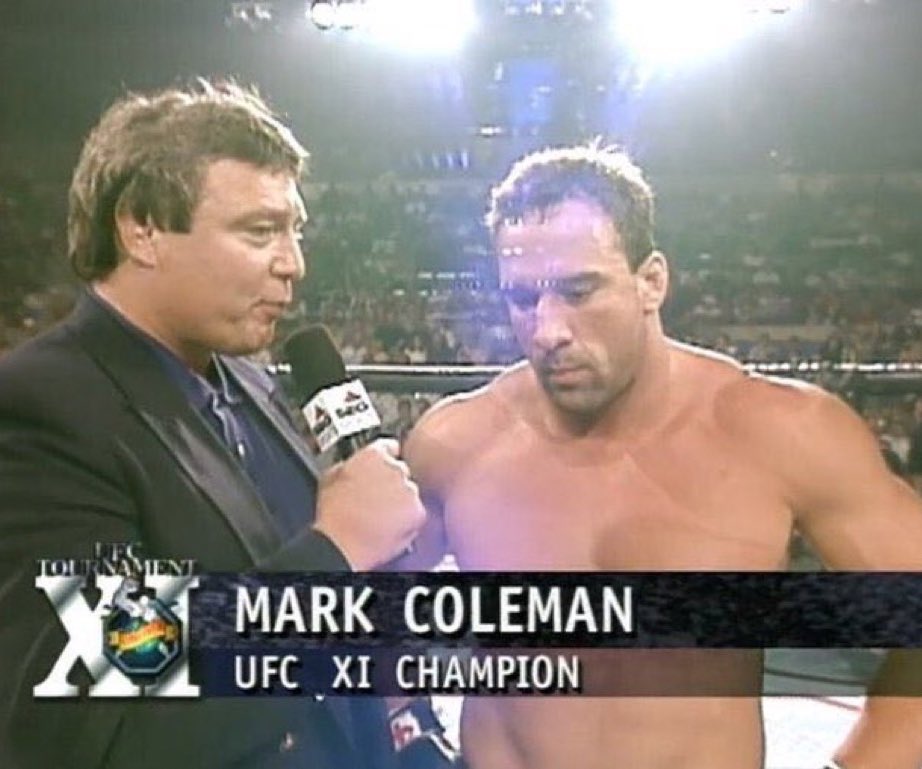 Sep20.1996

Mark Coleman defeats both Julian Sanchez &amp; Brian Johnston in one night, to win the UFC 11 Tournament.