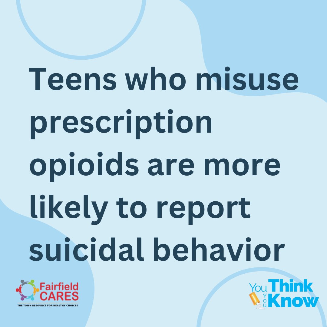 FairfieldCARES's tweet photo. Misuse of opioids and other substances, including alcohol, increases the risk for suicide. Learn more: https://t.co/nUEcAVdVqP
#FairfieldCT #PreventionHappensHereCT
#SPM22 #BeTheOneTo #EndSuicide #Support #Teens #Parenting #suicideprevention #preventsuicide #preventsuicidecty https://t.co/PTpJZM5ldU