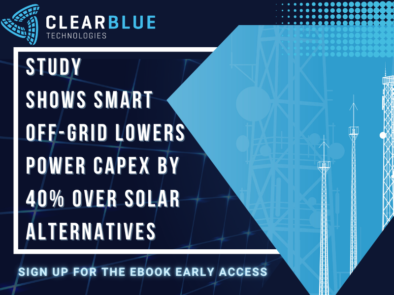 clearblueonline's tweet photo. Independent Study Shows Smart Off-Grid Lowers Power Capex by 40% Over Solar Alternatives. Sign up for early access to the eBook: https://t.co/Fb6OR90xyX
$CBLU $CBUTF #smartpower #cleanenergy #solar #telecom #power #connectivity #partnerships #innovation #MetaConnectivity https://t.co/NUmNckxLXa