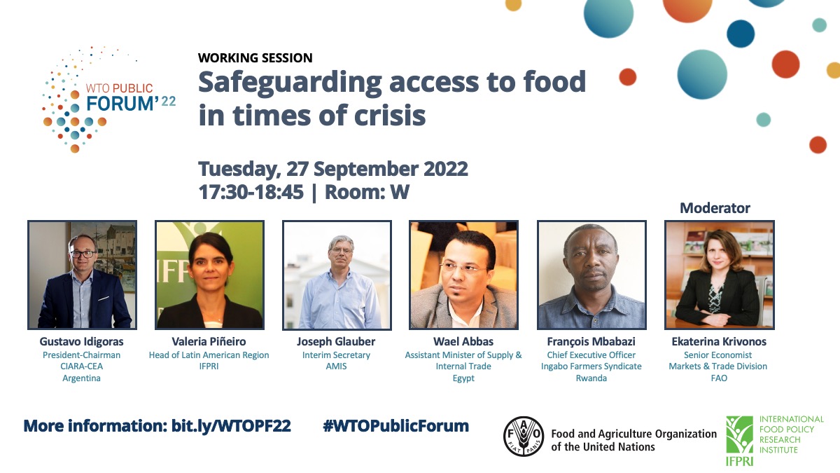 IFPRI (@ifpri) on Twitter photo At the #WTOPublicForum on September 27th, <a href="/FAO/">Food and Agriculture Organization</a> & <a href="/IFPRI/">IFPRI</a> will host a working session, "Safeguarding Access to Food in Times of Crisis." 💬
More details 👉 ow.ly/8ZUj50KN61M
<a href="/FAOGeneva/">FAOGeneva</a> <a href="/wto/">WTO</a> <a href="/IFPRI_LAC/">IFPRI LAC</a> <a href="/CamaraAceites/">Cámara de la Industria Aceitera Argentina (CIARA)</a> <a href="/INGABOSYNDICAT1/">INGABO Syndicate</a> <a href="/v_pineiro/">valeria piñeiro</a> <a href="/JoeGlauber1/">JoeGlauber--IFPRI | @jwglauber.bsky.social</a> <a href="/gidigmons/">Gustavo Idigoras</a> At the #WTOPublicForum on September 27th, <a href="/FAO/">Food and Agriculture Organization</a> & <a href="/IFPRI/">IFPRI</a> will host a working session, "Safeguarding Access to Food in Times of Crisis." 💬
More details 👉 ow.ly/8ZUj50KN61M
<a href="/FAOGeneva/">FAOGeneva</a> <a href="/wto/">WTO</a> <a href="/IFPRI_LAC/">IFPRI LAC</a> <a href="/CamaraAceites/">Cámara de la Industria Aceitera Argentina (CIARA)</a> <a href="/INGABOSYNDICAT1/">INGABO Syndicate</a> <a href="/v_pineiro/">valeria piñeiro</a> <a href="/JoeGlauber1/">JoeGlauber--IFPRI | @jwglauber.bsky.social</a> <a href="/gidigmons/">Gustavo Idigoras</a>