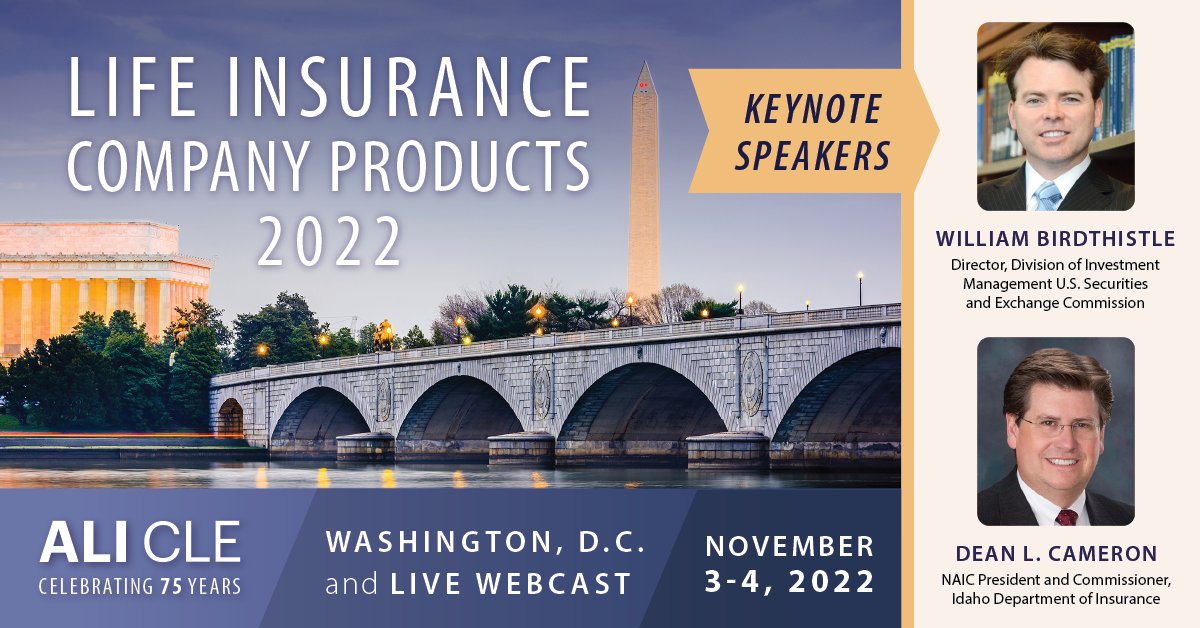 Our Life Insurance Company Products conference turns 40 this year! 

This two-day conference in Washington, D.C. is filling up! Don’t miss out on your spot on the registration list. bit.ly/3ezuPvo #LifeInsurance #InsuranceLaw #NAIC