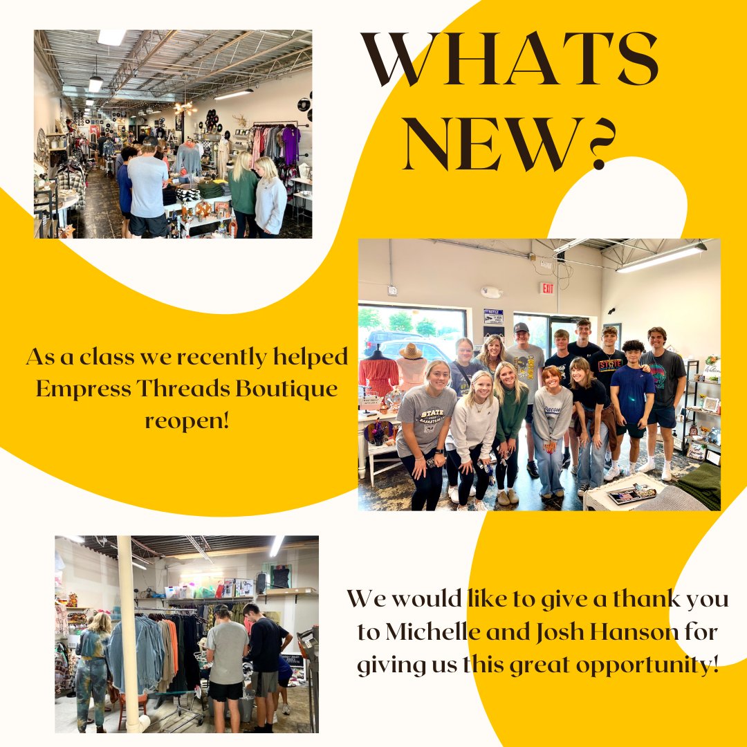 We would like to announce our partnership with Empress Threads Boutique! Thank you to Michelle and Josh Hanson for this opportunity. Make sure to go stop in and explore the boutique!
#shoplocal