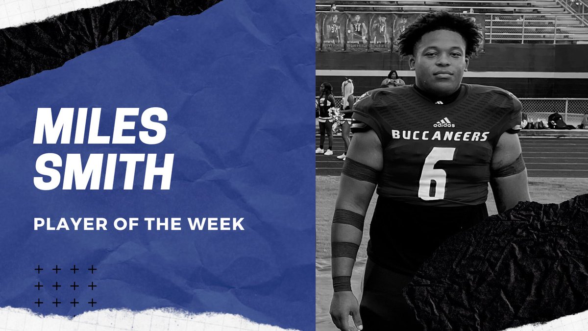 CONGRATULATIONS TO MILES SMITH on being voted Player of the Week! 🏈 Buc Nation is proud! 💙🤍🏴‍☠️ #playeroftheweek @actionnewsjax #highschoolfootball #bucnation #bucpride #firstcoasthighschool #fcbuccaneers <a href="/_26milessmith/">Miles smith</a>