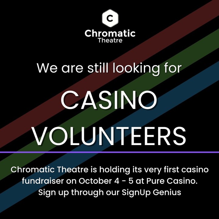 WeAreChromatic's tweet image. We are still looking for volunteers for our casino fundraiser on October 4th and 5th at Pure Casino! 

Link in our bio to sign up!

#YYCArts #YYCTheatre #CasinoFundraiser #YYCVolunteers #yycvolunteering