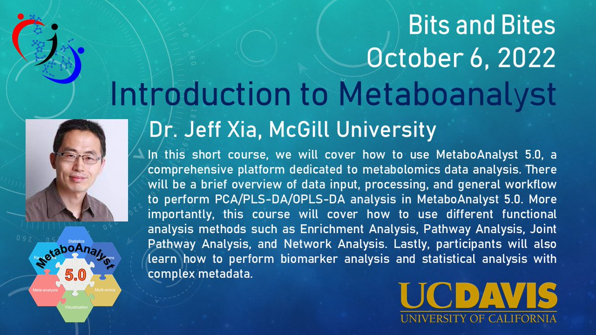 MetabolomicsUCDavis (@wcmc_ucdavis) on Twitter photo Check it out: Bits and Bites on October 6, from 9-1pm (PSD). Prof J. Xia is the developer of #Metaboanalyst and will introduce you to the capability of the software. Here you find all the info you need to participate: metabolomics.ucdavis.edu/courses-and-se… <a href="/ynmc_benelux/">YoungNMC</a> <a href="/metabinfo/">Metabolomics Info</a> <a href="/womi_x/">WomiX</a> Check it out: Bits and Bites on October 6, from 9-1pm (PSD). Prof J. Xia is the developer of #Metaboanalyst and will introduce you to the capability of the software. Here you find all the info you need to participate: metabolomics.ucdavis.edu/courses-and-se… <a href="/ynmc_benelux/">YoungNMC</a> <a href="/metabinfo/">Metabolomics Info</a> <a href="/womi_x/">WomiX</a>