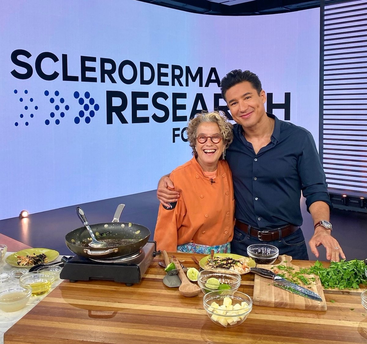SusanFeniger's tweet photo. Tune in TONIGHT 9/20! I'm cooking and talking about @srfcure w/ @mariolopezviva on @accesshollywood 📺️ #srfcure #accesshollywood #mariolopez #coolcomedyhotcuisine #bobsaget  #CoolComedyHotCuisine2022 #CCHC2022 #scleroderma #sayscleroderma #sclerodermaresearchfoundation https://t.co/J0EUDJDGYb
