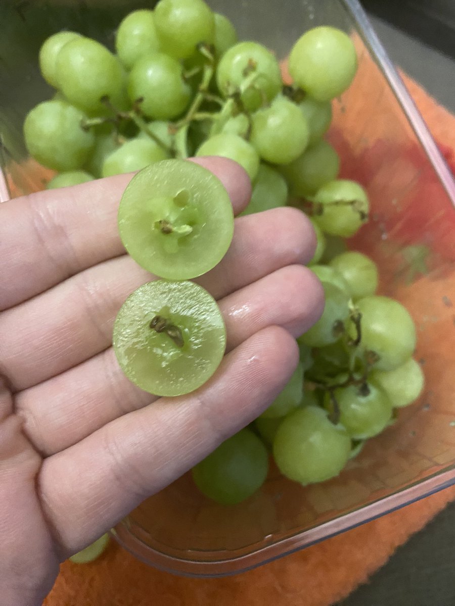 JaVioLoL's tweet photo. En la etiqueta del @Mercadona ponía sin “uvas sin pepitas”. Aquí las uvas, 🤨… https://t.co/cCRYY50xgF
