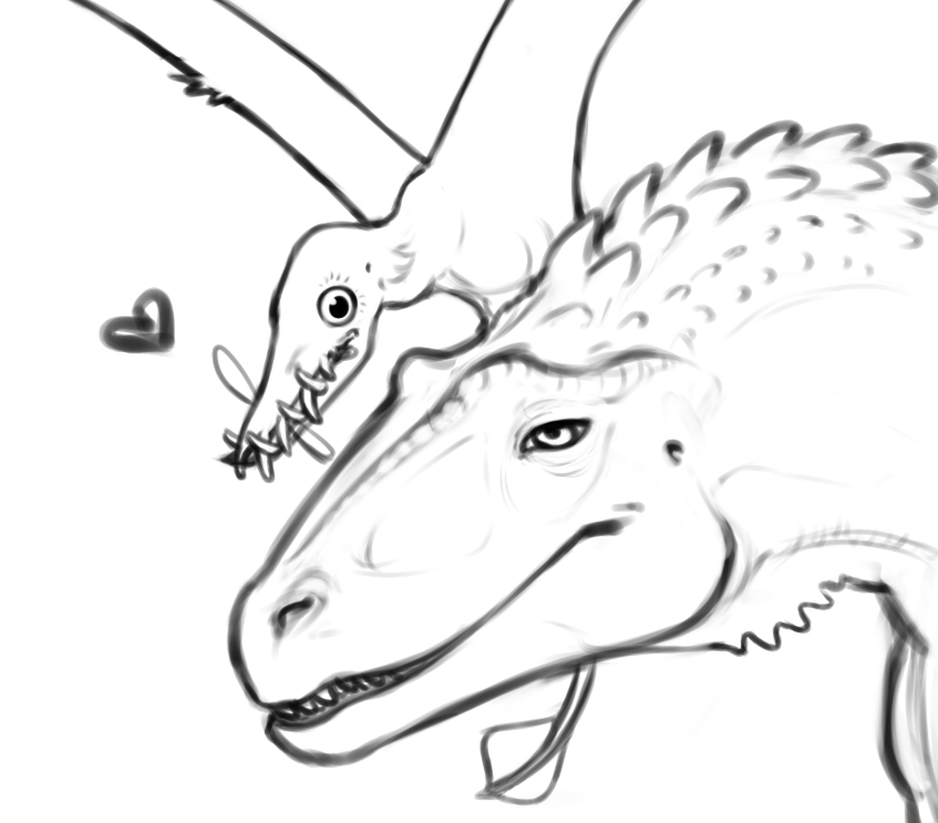 Hervio9's tweet photo. #sketch  #dinosaur #latenivenatrix
 #headshot #rhamphorhynchus #acrocanthosaurus https://t.co/vvB9Y9qzaW