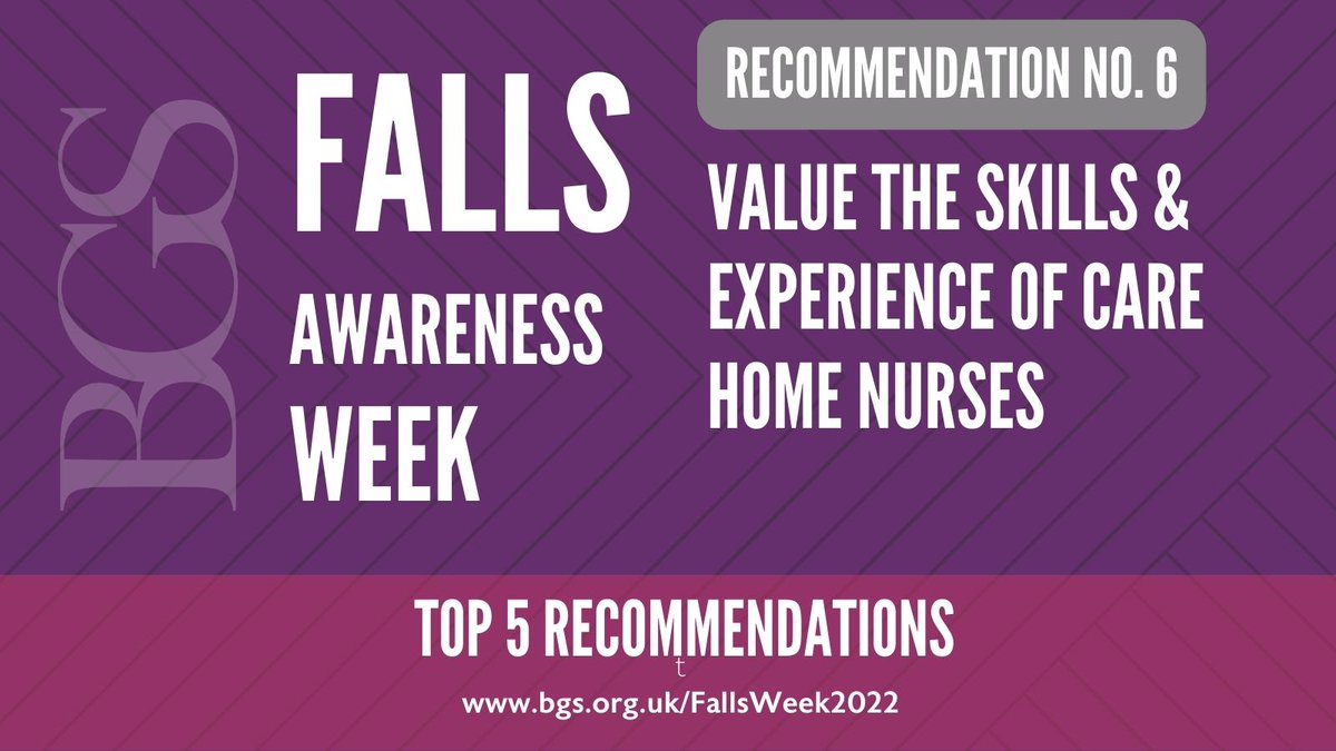 "Care home nurses are often underused, overlooked, and undervalued healthcare professionals. I encourage everyone to recognise and utilise them as the centre point in falls prevention and management" via <a href="/BressingtonLeah/">Leah Bressington</a> #FallsAwarenessWeek bgs.org.uk/FallsWeek2022
