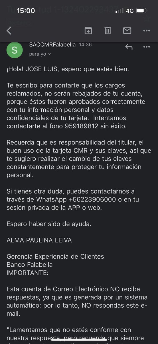 JoseCarvj's tweet photo. @Banco_Falabella @SERNAC #fraude Hola! Me robaron mi celular, cambiaron las claves del banco con el mensaje de texto y me sacaron 2$MM de la cuenta, hago la denuncia y me responden prácticamente que fui yo el responsable ? Que pasa con la ley de fraude? https://t.co/B9AseyJR2K