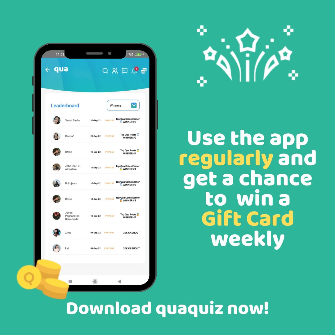 QuizQua's tweet photo. Quarks❗ Qua's weekly prize winners for Top 3🥇🥈🥉 Qua Coin earners and Qua Posts are being announced every Monday!🤩 Will you be one of them❓🤔 Keep playing #LetsQua🚀

#qua #quaquiz #legit #money #app #amazon #lazada #mobileapp #mobileappdevelopment #android #appdevelopment https://t.co/aWhv3rFfED