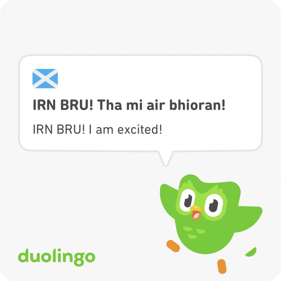 ReadingOffGrid's tweet image. Learning some Gaelic with my fiancé for funsies and the fixation on IRN BRU is downright comical